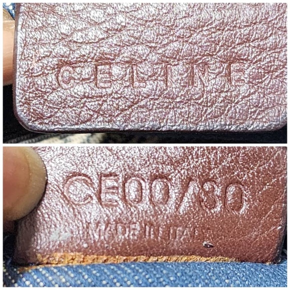 Authentic Céline Vintage Macadam Denim Boogie Handbag Blue/Brown - Picture 10 of 13